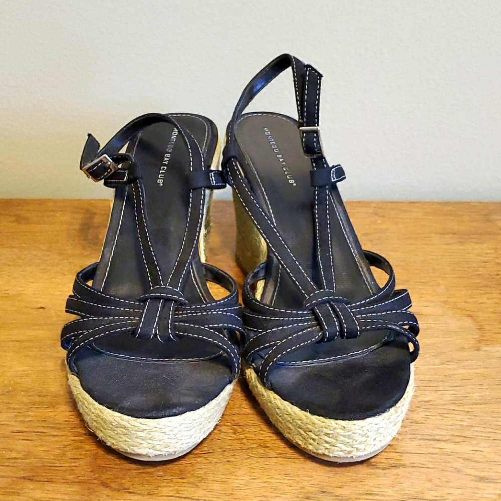 Heeled strappy sandals, size 9, 3.5 inch heel